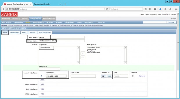 Windows Host Configuration in Zabbix