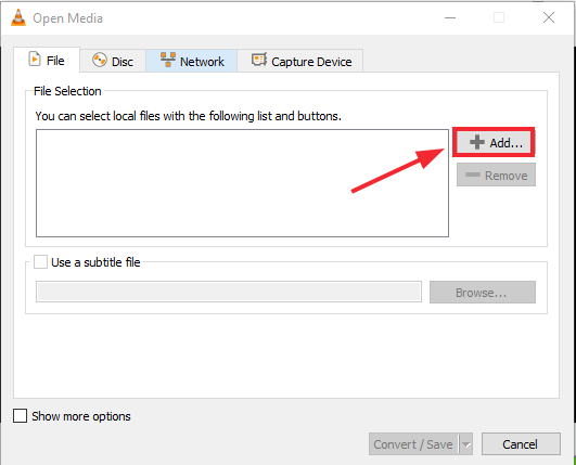 Add Video Files in VLC