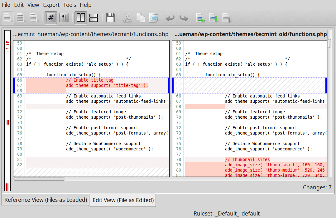 DiffMerge - Compare Files in Linux