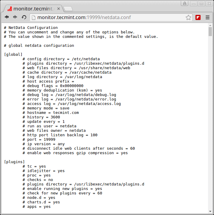 netdata Configuration