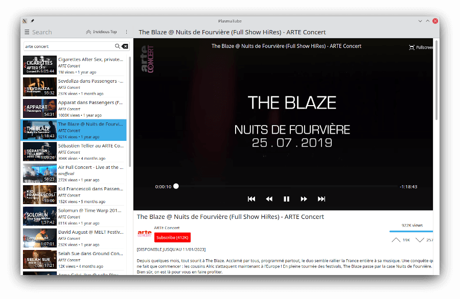 PlasmaTube - YouTube Client for Linux