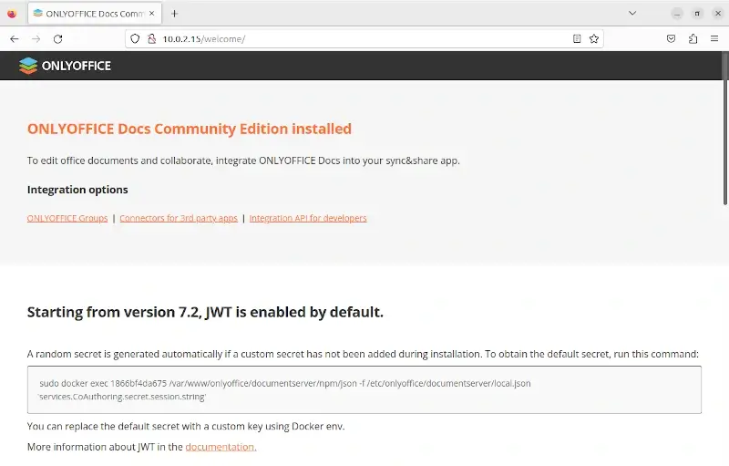 ONLYOFFICE Docs Welcome Page